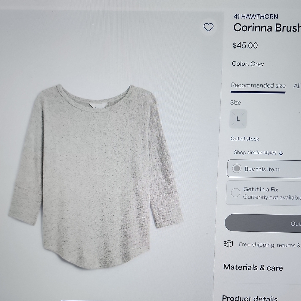 Womens, 41 HAWTHORN, Sweater, Grey, Sz. Lg.
